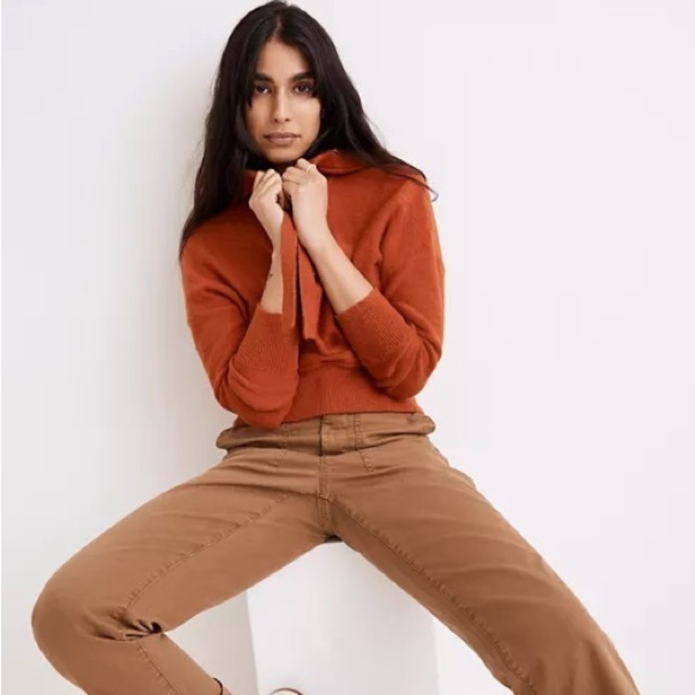 Madewell Clairview Hoodie Sweater Maple Glow Size XS Long Sleeve Knit